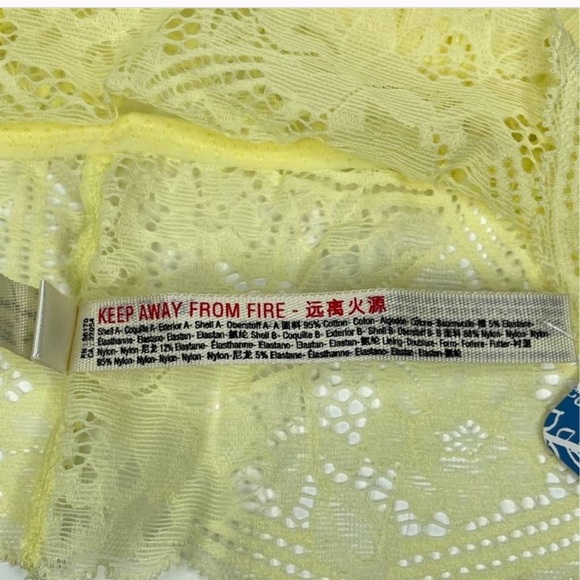 Free People Yellow Lace Trim bralette NWT - Picture 5 of 8